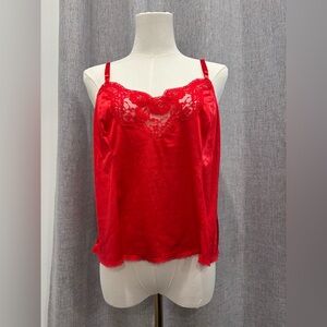 Vintage Vixen JCPenney Scarlet Red Nylon Feminine Lace Camisole